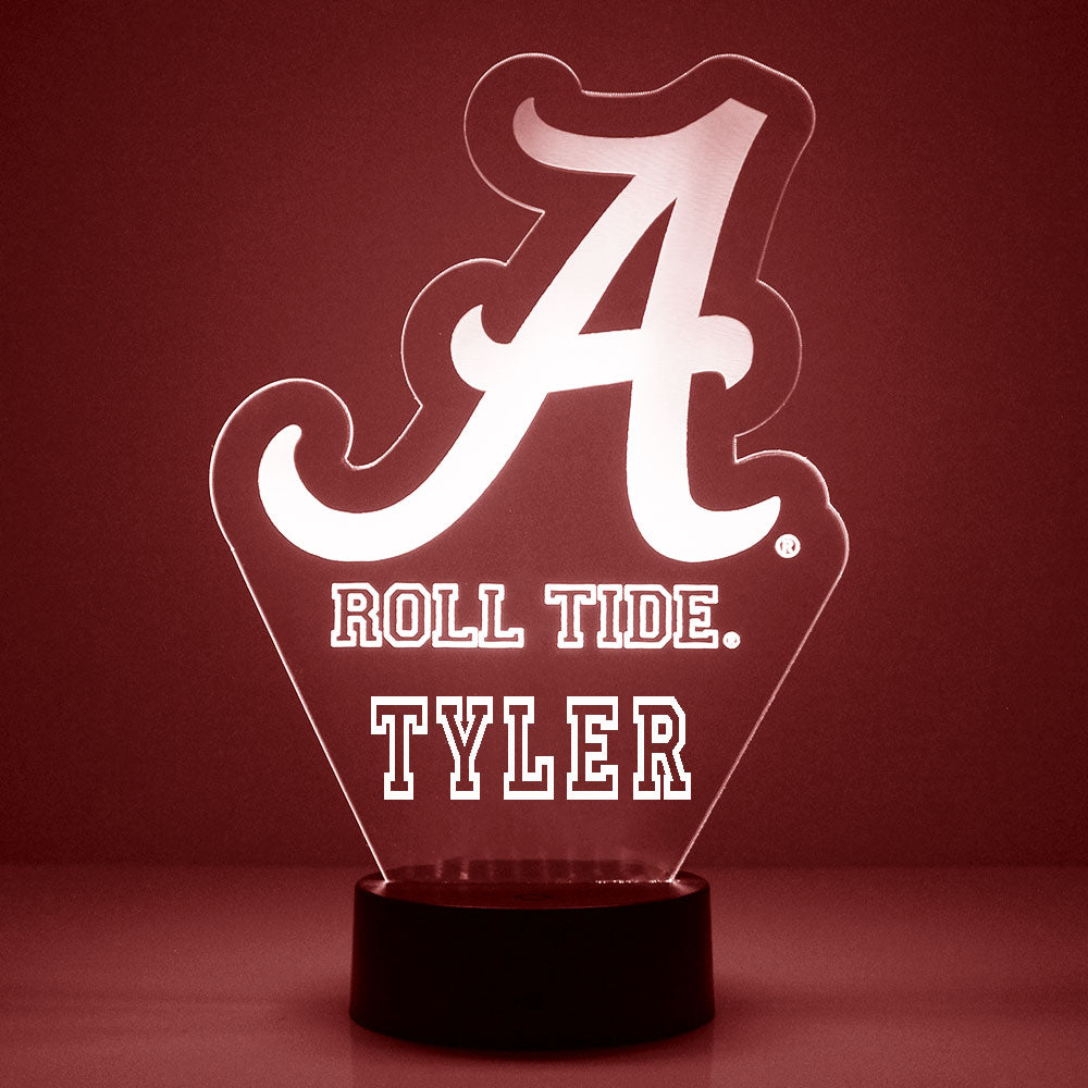 alabama football helmet lamp Custom University of Crimson Tide LED Sign Night Light with Remote, Personalized Name or Image, Officially Licensed from The CLC by Mirror Magic Gifts, Made in The This high Amazon.com : Team Sports America