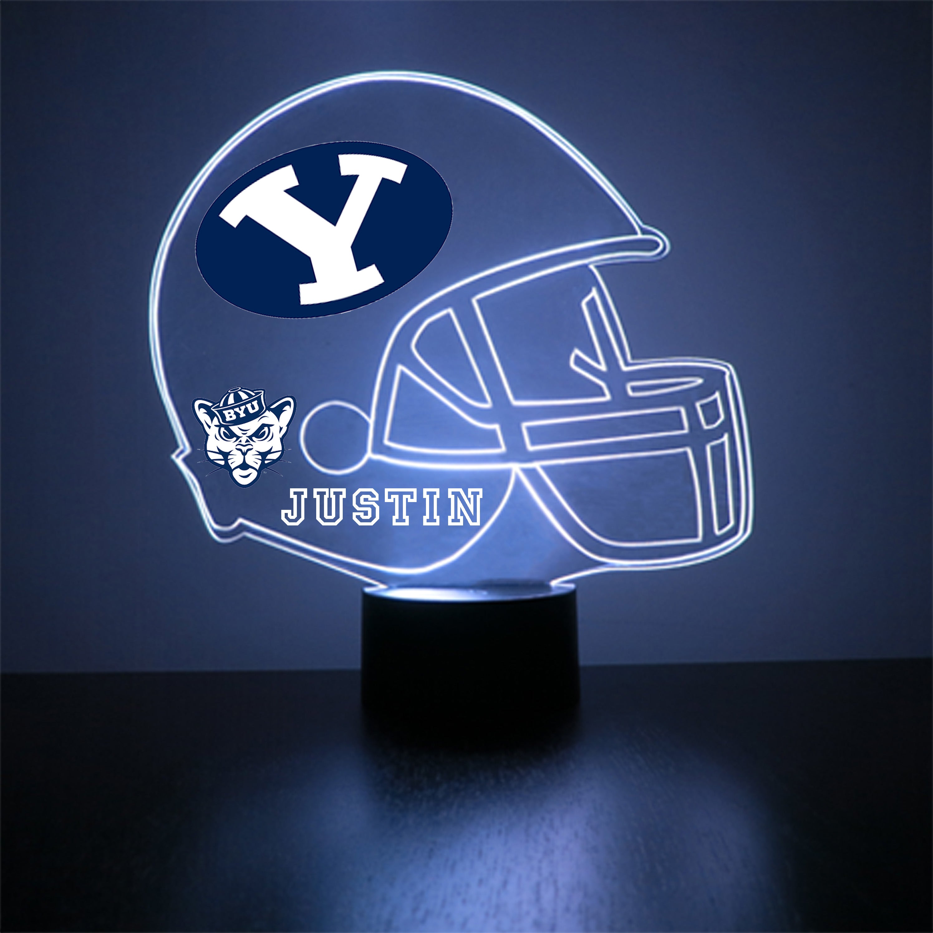 BYU Cougars Football Helmet LED Sports Fan Lamp – mirror magic store BYU Cougars Football Helmet LED Sports Fan Lamp – mirror magic store