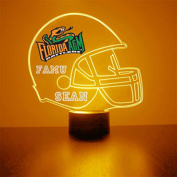 florida a&m football helmet Florida A&M Helmet LED Light Sports Fan Lamp – mirror magic store