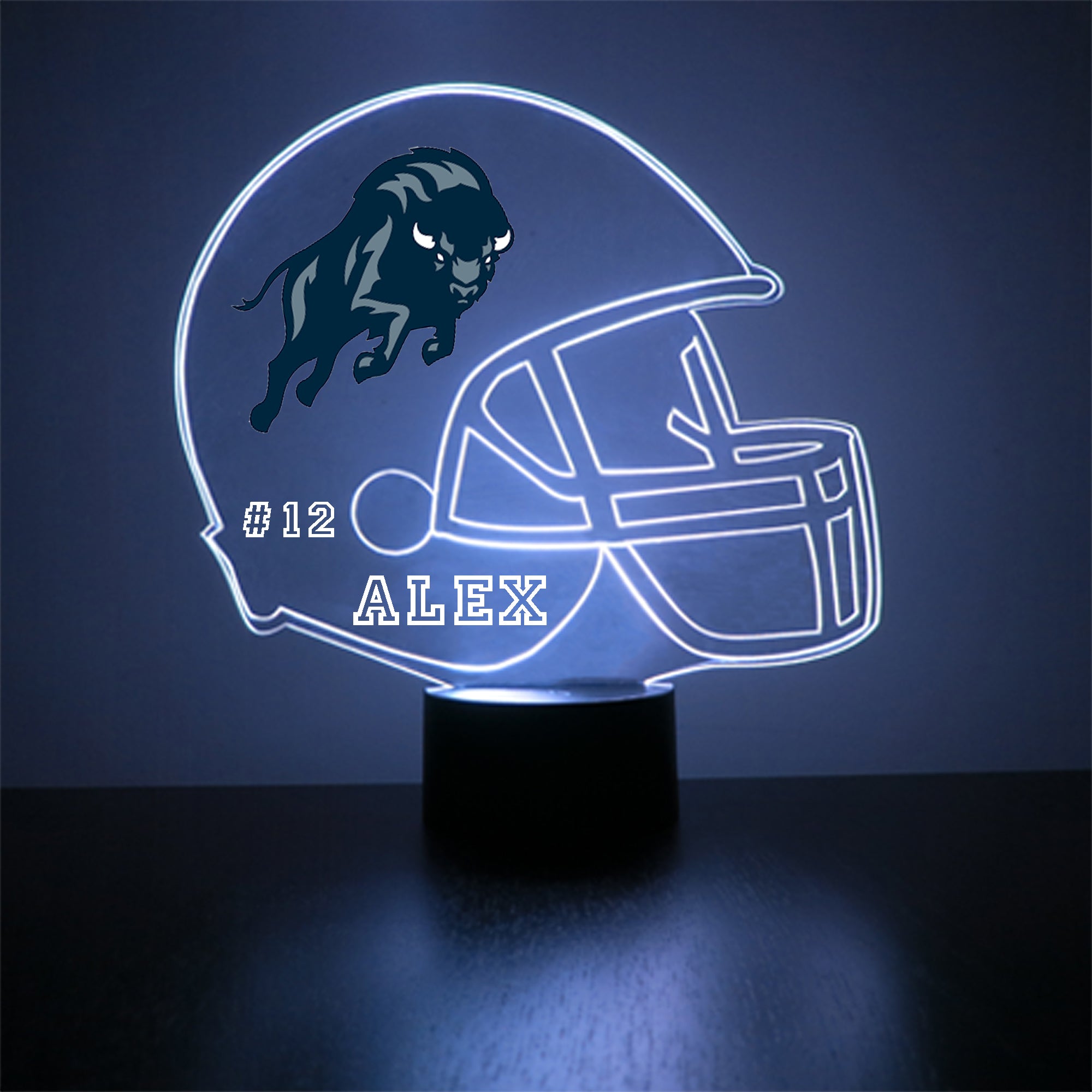 Howard University Bison Football Helmet LED Sports Fan Lamp – mirror magic store