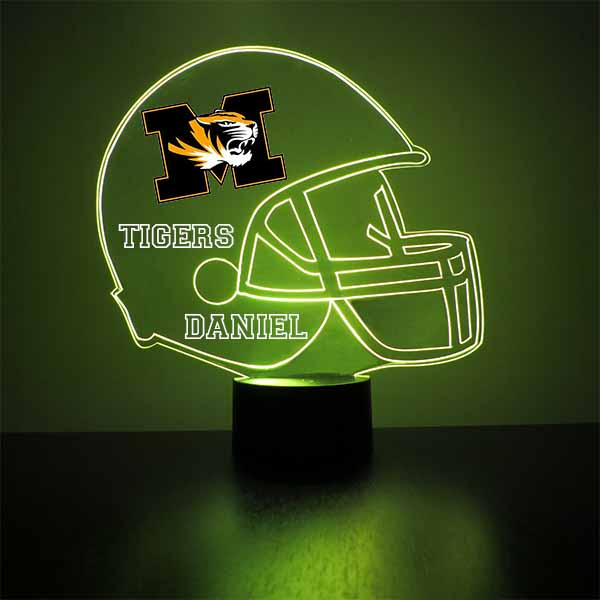 3d football helmet lamp University of Missouri 'Mizzou' LED Football Helmet Sports Fan Lamp – mirror magic store