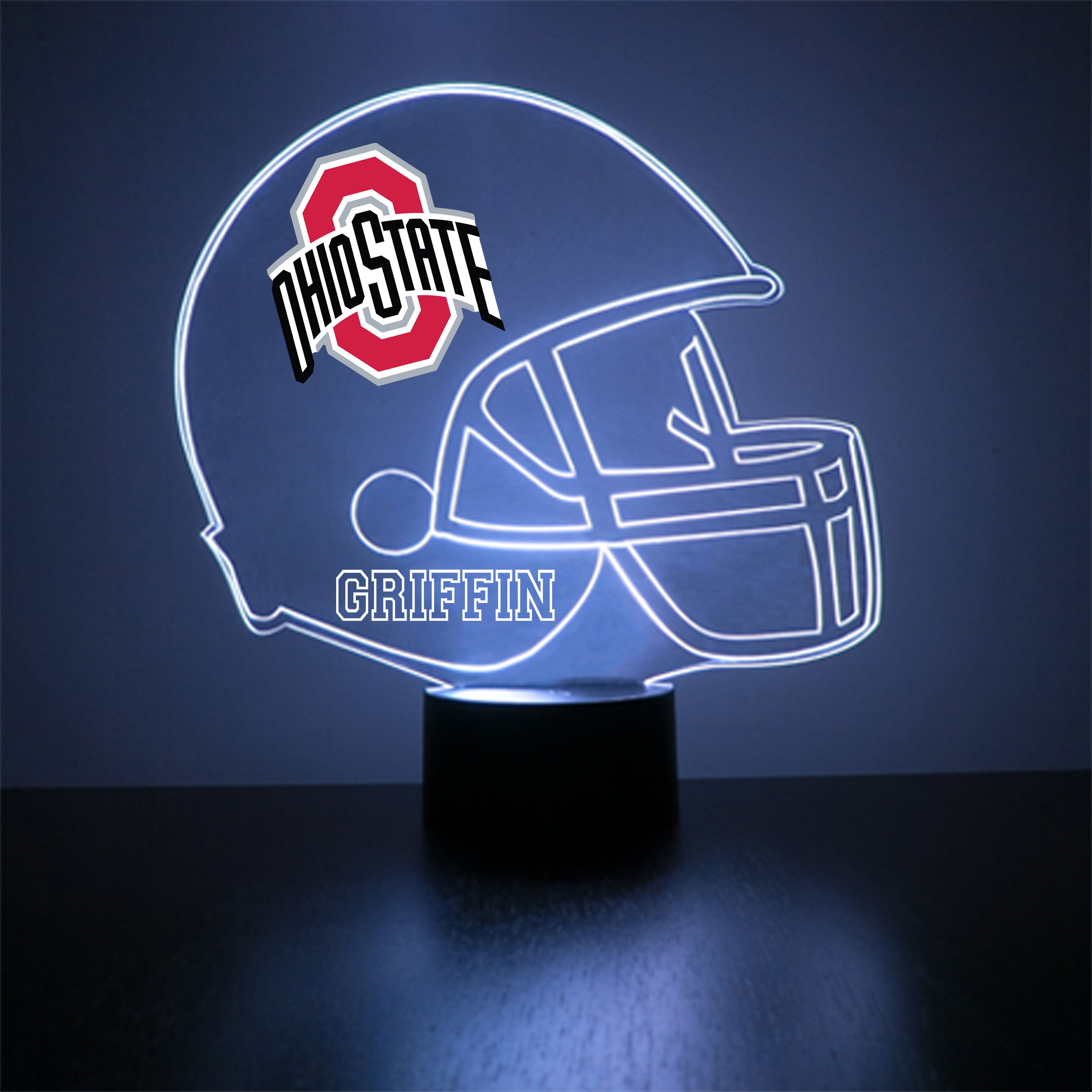 blinking light in football helmet Ohio State Buckeyes Helmet LED Sports Fan Lamp – mirror magic store